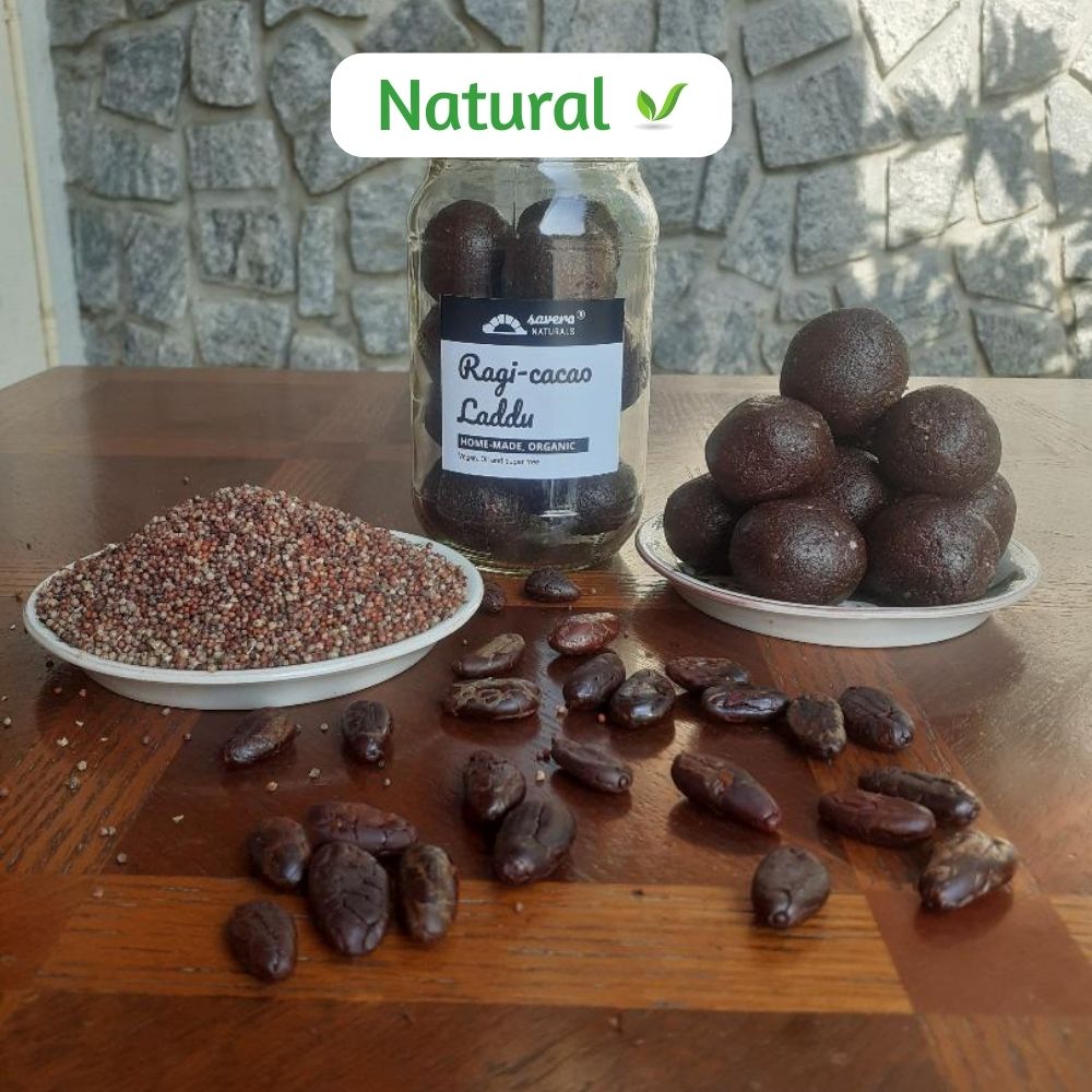organic Ragi-Cacao Laddus - Online store for organic products in Bangalore - Groceries | Healthy Natural Snacks