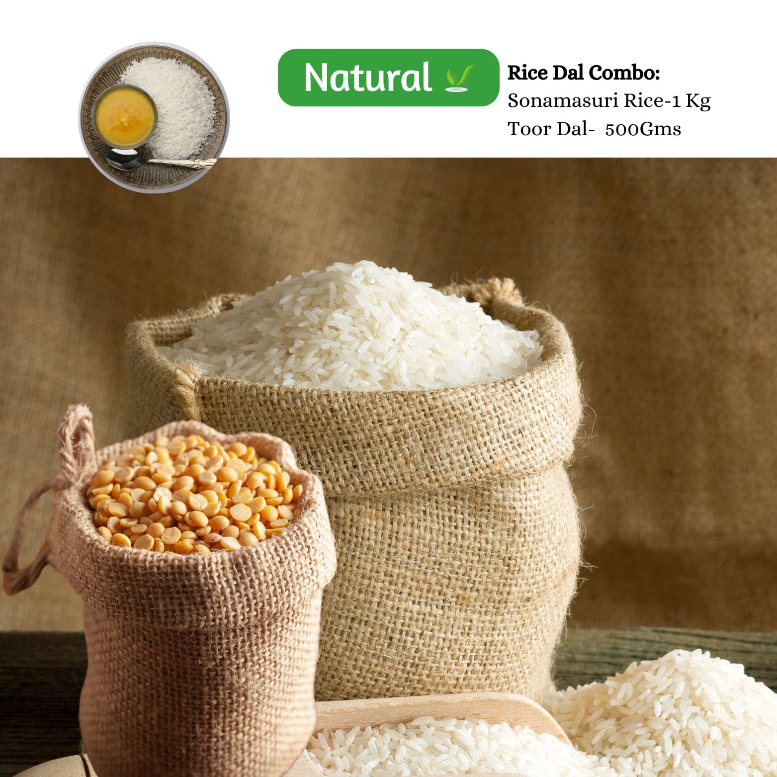 organic Rice Dal Combo - Online store for organic products in Bangalore - COMBOS |